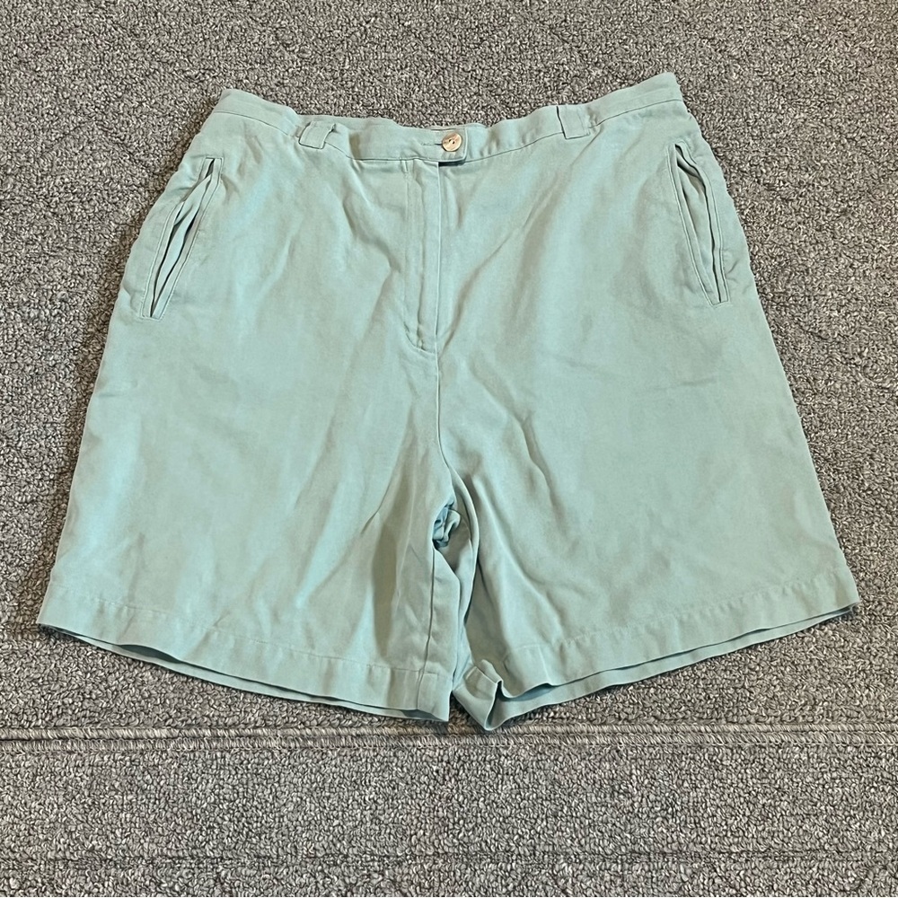 Tommy Bahama Silk Shorts Womens Size 10 Green High Rise Travel Golf Party